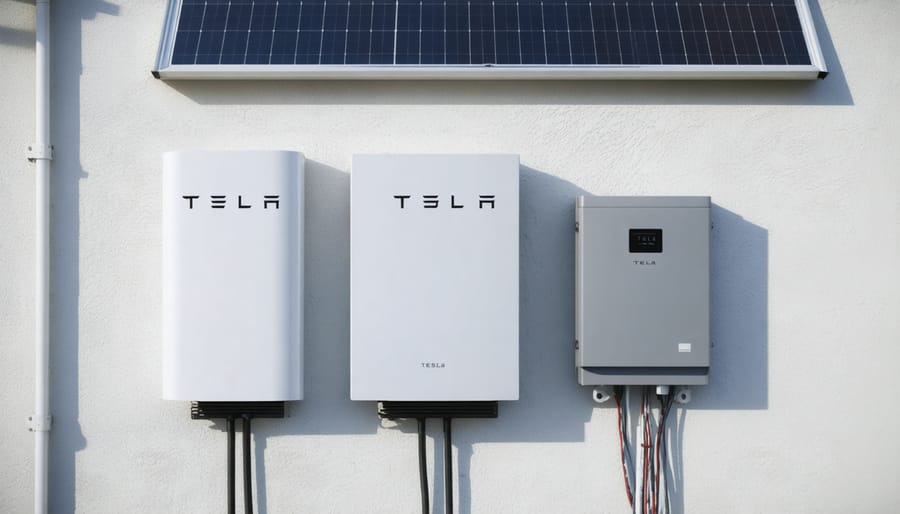 Tesla Powerwall home battery system installed with solar equipment