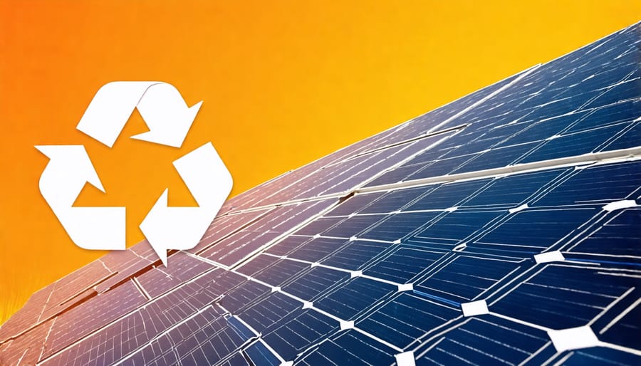 Illustration of solar panel recycling concept