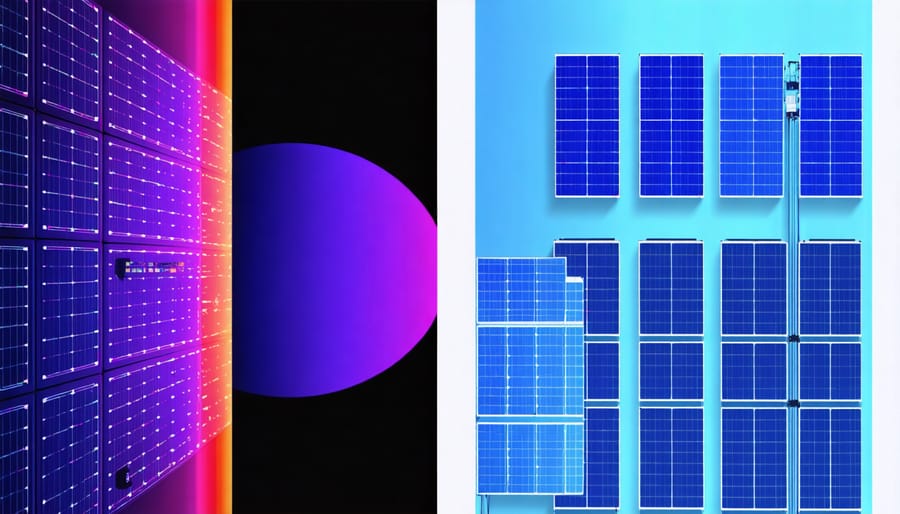 Side-by-side comparison of traditional and AI-enhanced energy storage management efficiency