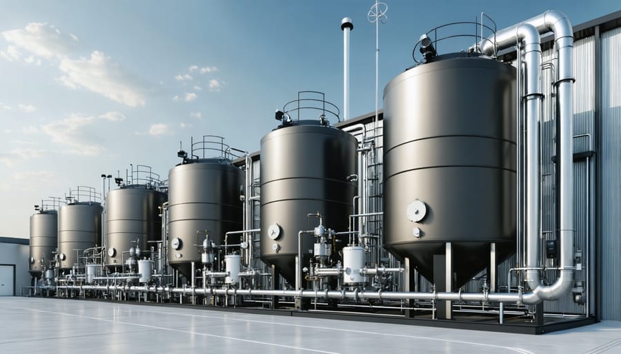 Industrial thermal energy storage system with molten salt tanks