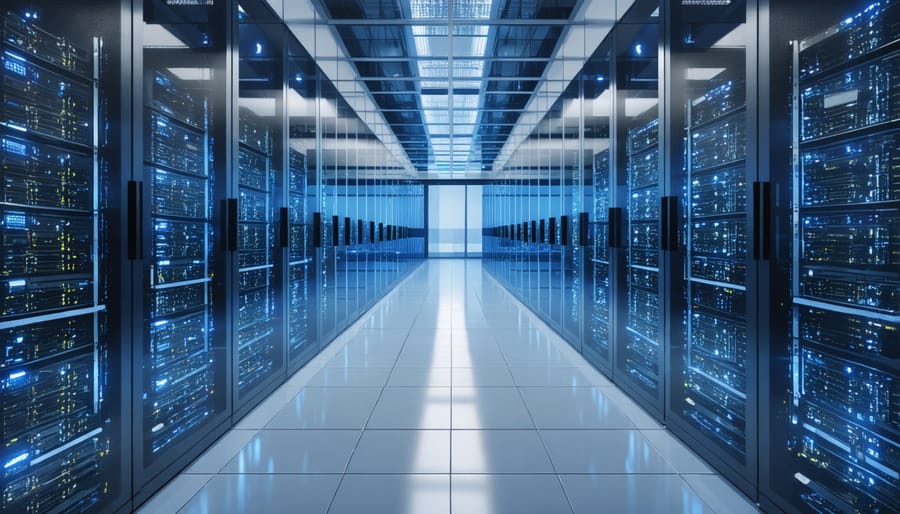 Large-scale data center showing power-intensive AI computing infrastructure