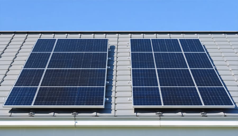 Visual comparison showing the sleek profile of frameless solar panels next to traditional framed panels