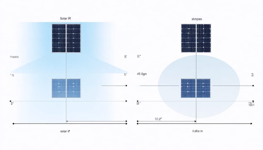 Installation guide showing correct positioning and angles for solar IR illuminator mounting