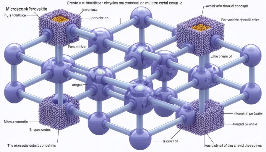 3D visualization of perovskite crystal structure showing atomic arrangement