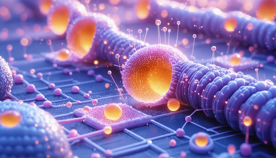 Electron microscope visualization of quantum dots and carbon nanotubes used in solar panel construction