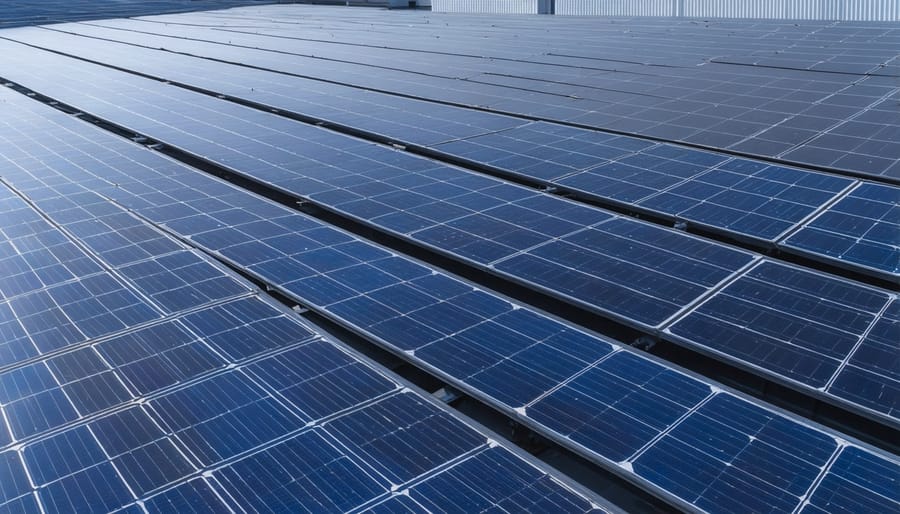 Quality control inspection of solar panels in European manufacturing facility