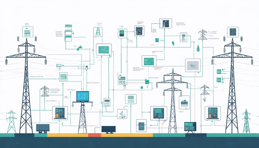 Infographic illustrating how different energy storage systems connect to the power grid