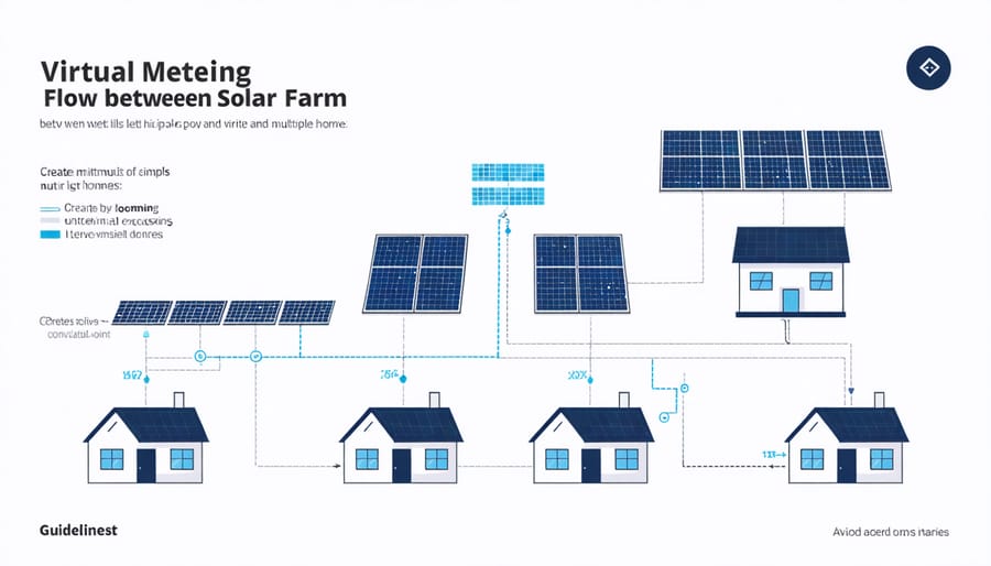 Diagram illustrating how solar credits are distributed among community participants