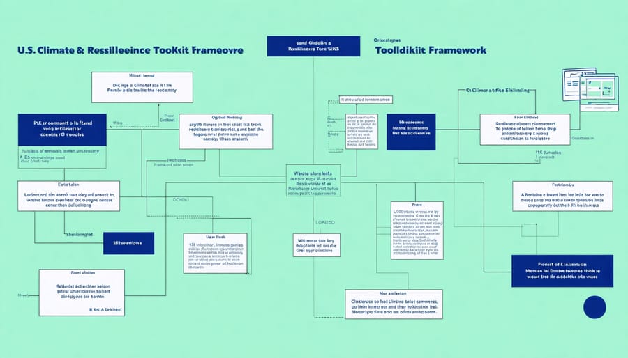 Diagram illustrating the main elements and workflow of the U.S. Climate Resilience Toolkit