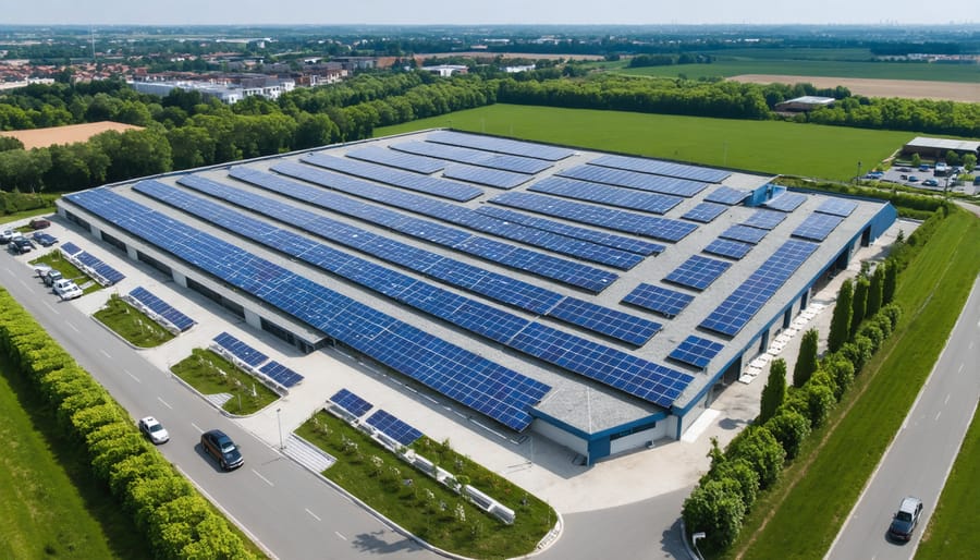 INOX Solar's sustainable manufacturing facility featuring extensive rooftop solar installation