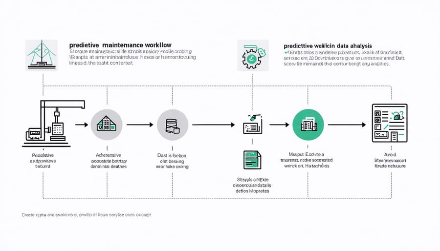 Visual representation of how predictive maintenance uses data patterns to prevent solar system issues