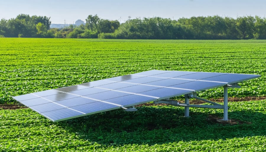 Solar-powered irrigation system operating in a European agricultural field