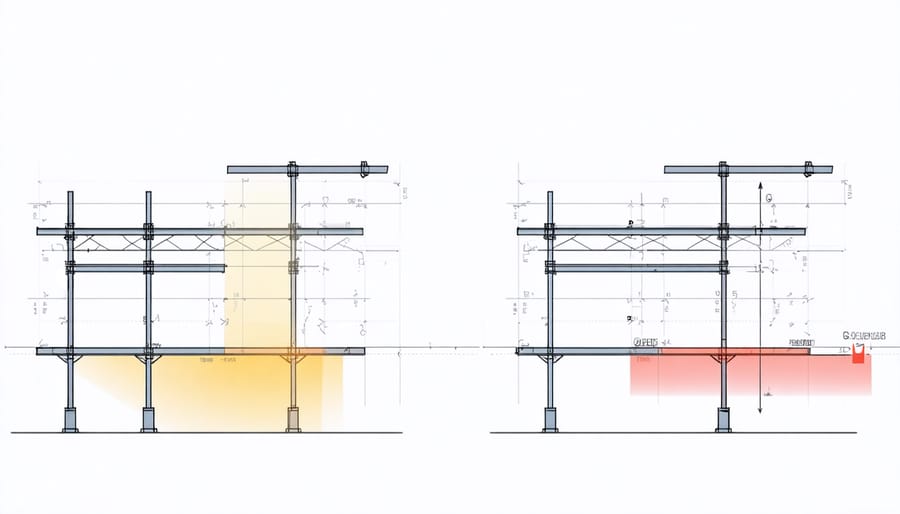 Diagram comparing fixed and adjustable solar panel tilt frame designs