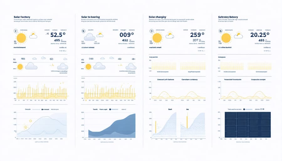 Visual correlation between weather patterns and solar battery charging optimization