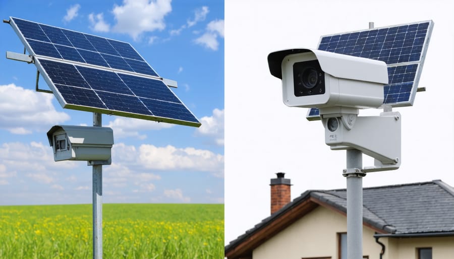 Comparison of 5G solar security camera installations in home and industrial settings