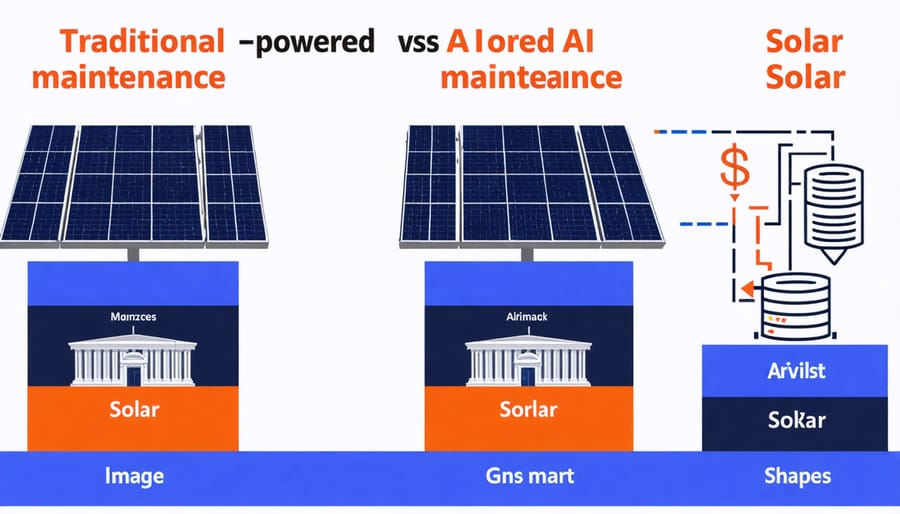 Cost comparison chart illustrating savings achieved through AI-powered solar maintenance