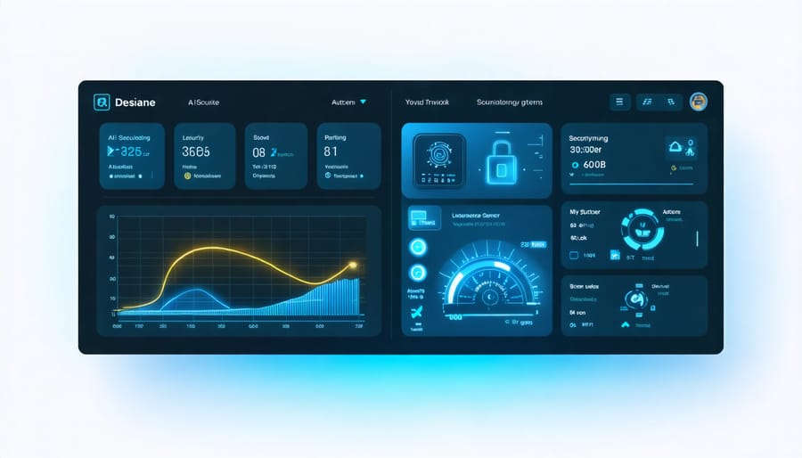 Screenshot of modern AI security monitoring dashboard for thermal energy storage systems