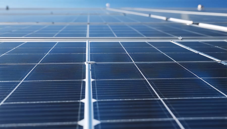Detailed view of anti-corrosion solar mounting equipment designed for coastal environments