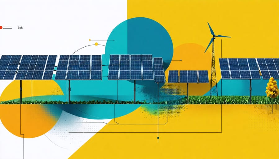 Visual diagram of how solar and crop monitoring systems work together