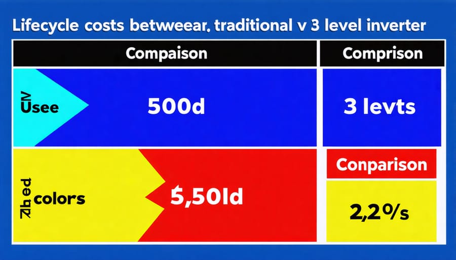 Graph comparing maintenance and operational costs over time for different inverter types
