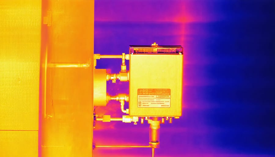 Thermal image showing temperature variations across operating inverter components