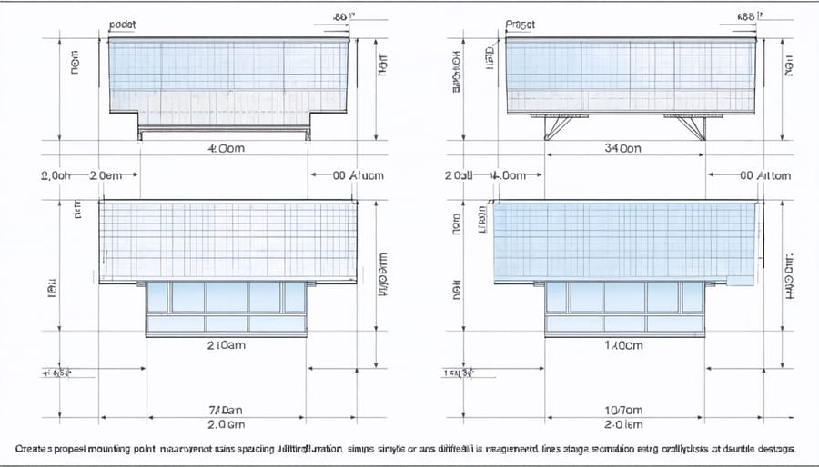 Technical illustration of solar panel mounting points and spacing requirements for European roofs