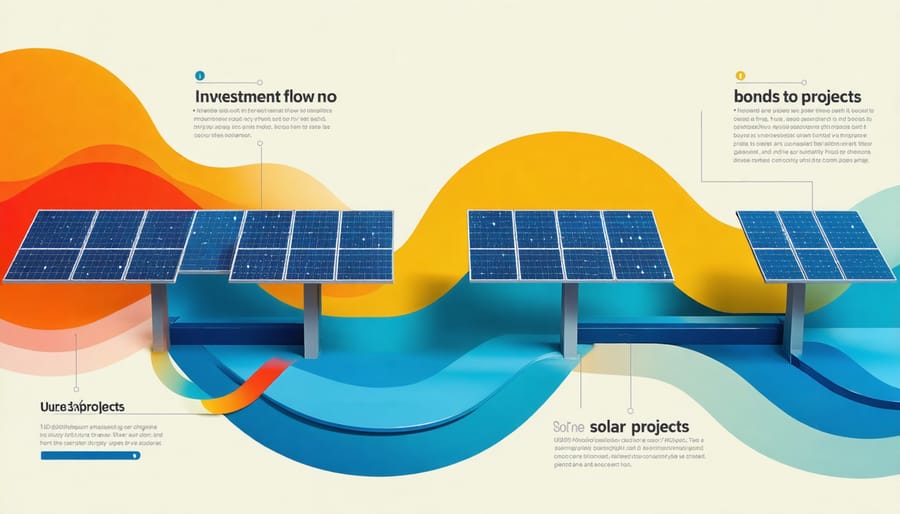 Visual diagram of solar bond investment structure and returns