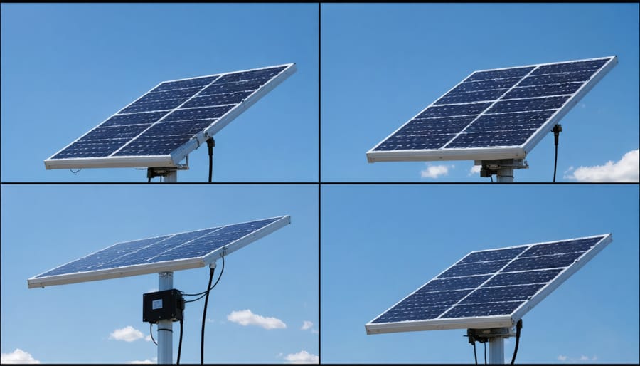 Installation sequence showing correct mounting angles and positioning of marine solar trickle charger