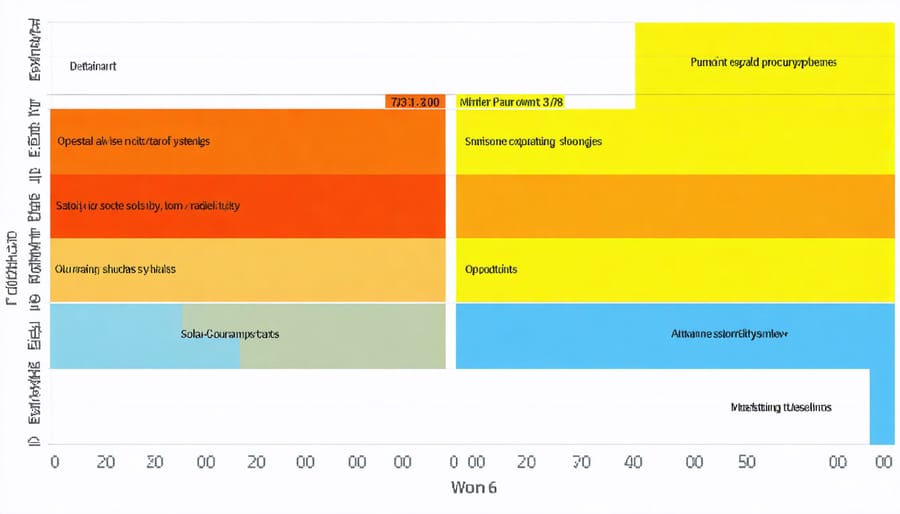 Chart comparing environmental impact and cost savings of solar pumps versus conventional systems