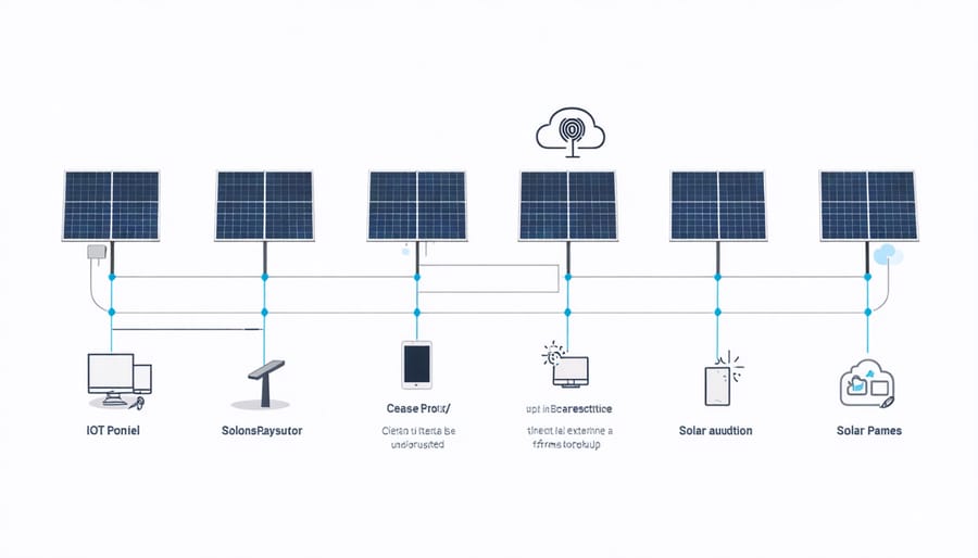 Network of smart sensors monitoring different aspects of a solar installation