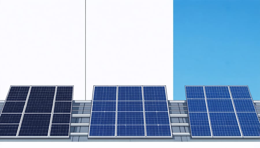 Side-by-side comparison of conventional and sustainable solar panel materials