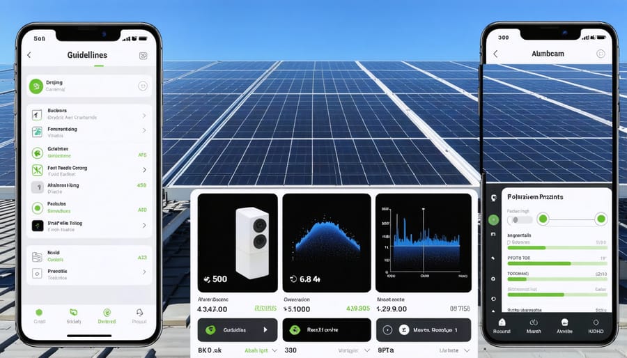 Mobile application interface for monitoring solar panel security system