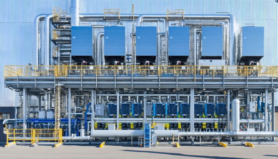 Large-scale zinc energy storage facility with multiple storage units and control systems