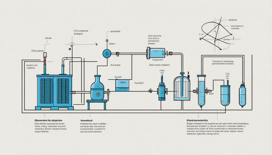 Schematic diagram illustrating the key components and flow of energy in a zinc-based battery storage system