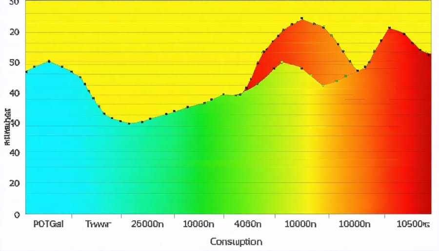 Chart comparing energy usage of traditional vs hybrid solar ovens throughout the year