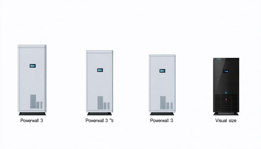 Comparative diagram of Powerwall 3 storage capacity versus Powerwall 2
