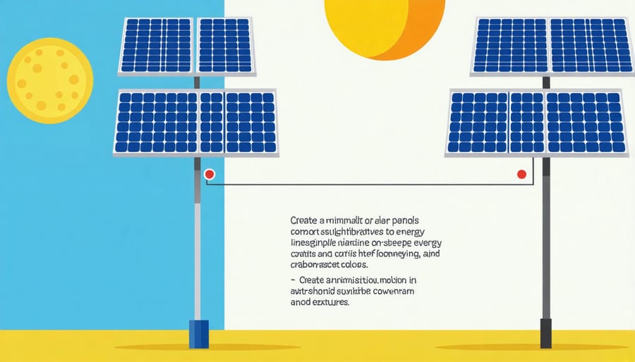 Diagram illustrating the process of solar energy generation and carbon credit creation