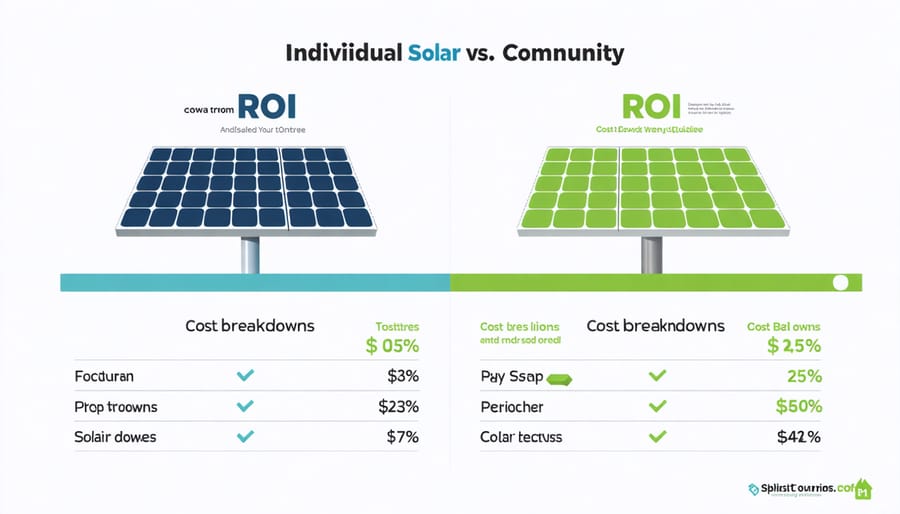 Comparative financial analysis chart of distributed vs community solar investments